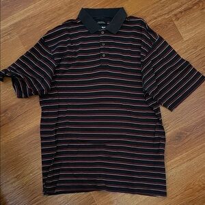 Bolle Men's Polo Shirt - Black with Red Stripes